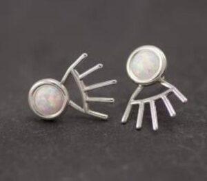 925 Sterling Silver Opal Gemstone Earring