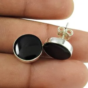925 Sterling Silver Black Onyx Stud
