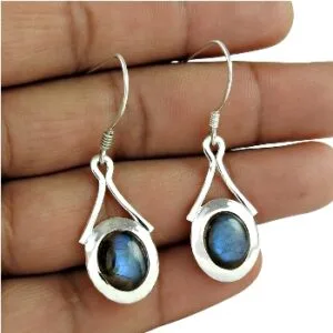 925 Sterling Silver Gemstone Labradorite Earring