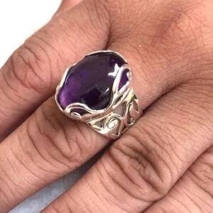 925 Sterling Silver  Amethyst Gemstone Ring