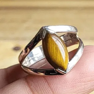 261-Wholesaler suppliers Tiger Eye Gemstone ring 925 sterling silver handmade jewelry www.soumyacreations.com