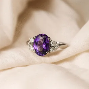 92.5 Sterling Silver Amethyst Ring