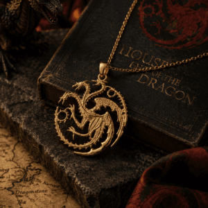 House of the Dragon Inspired Dragon Pendant Necklace | Premium Gold Fantasy Jewelry
